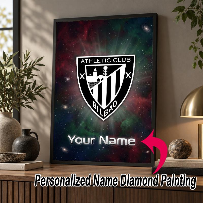 Custom Name Athletic Bilbao FC 5D Diamond Painting Personalized Full Drill Diamond Art Kit Gift