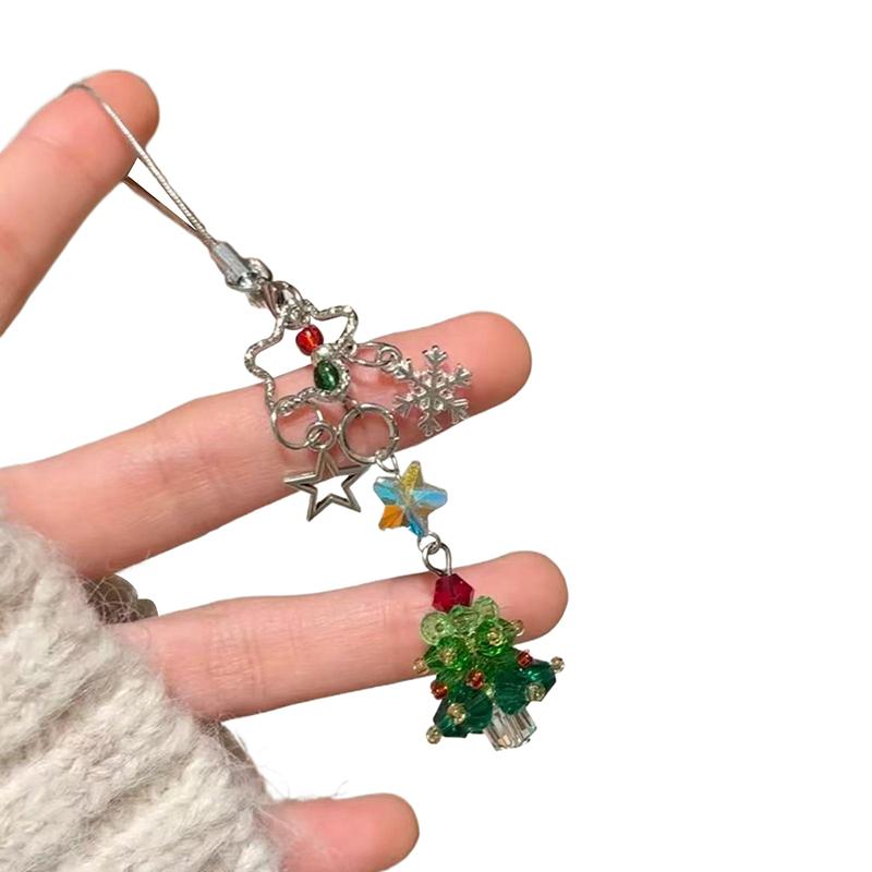 

1 шт. Эстетичный девчачий шнурок для телефона в стиле Ins, милый брелок со звездой, трендовый Y2K, брелок для ключей в виде рождественской елки, подвески для сумки, рождественский подарок A3