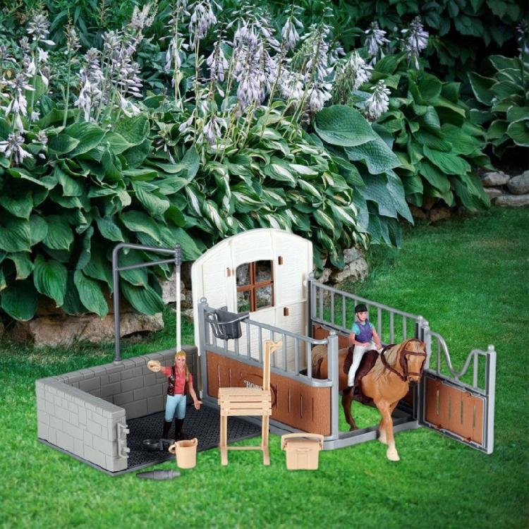 Imaginative Horse Stable Pretend Play Set Detailed Animal Models Grooming Accessories For Kids Educational Development