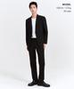 MUSINSA STANDARD [Cooltandard] Semi-Wide Hidden Elastic Waist Slacks [Black]