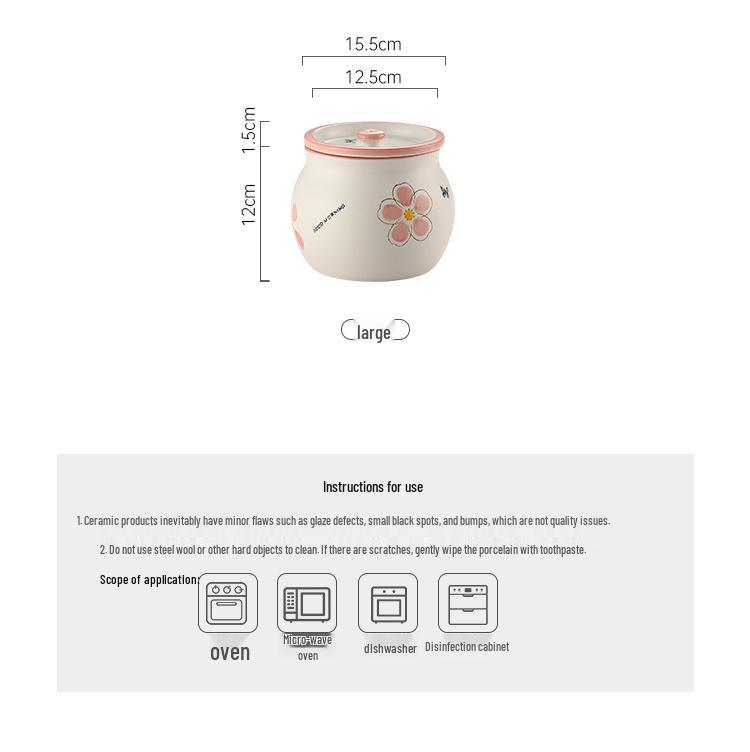 Japanese Ceramic Seasoning Jar with Lid and Spoon - Cute, High-Temperature Resistant Storage for Your Kitchen