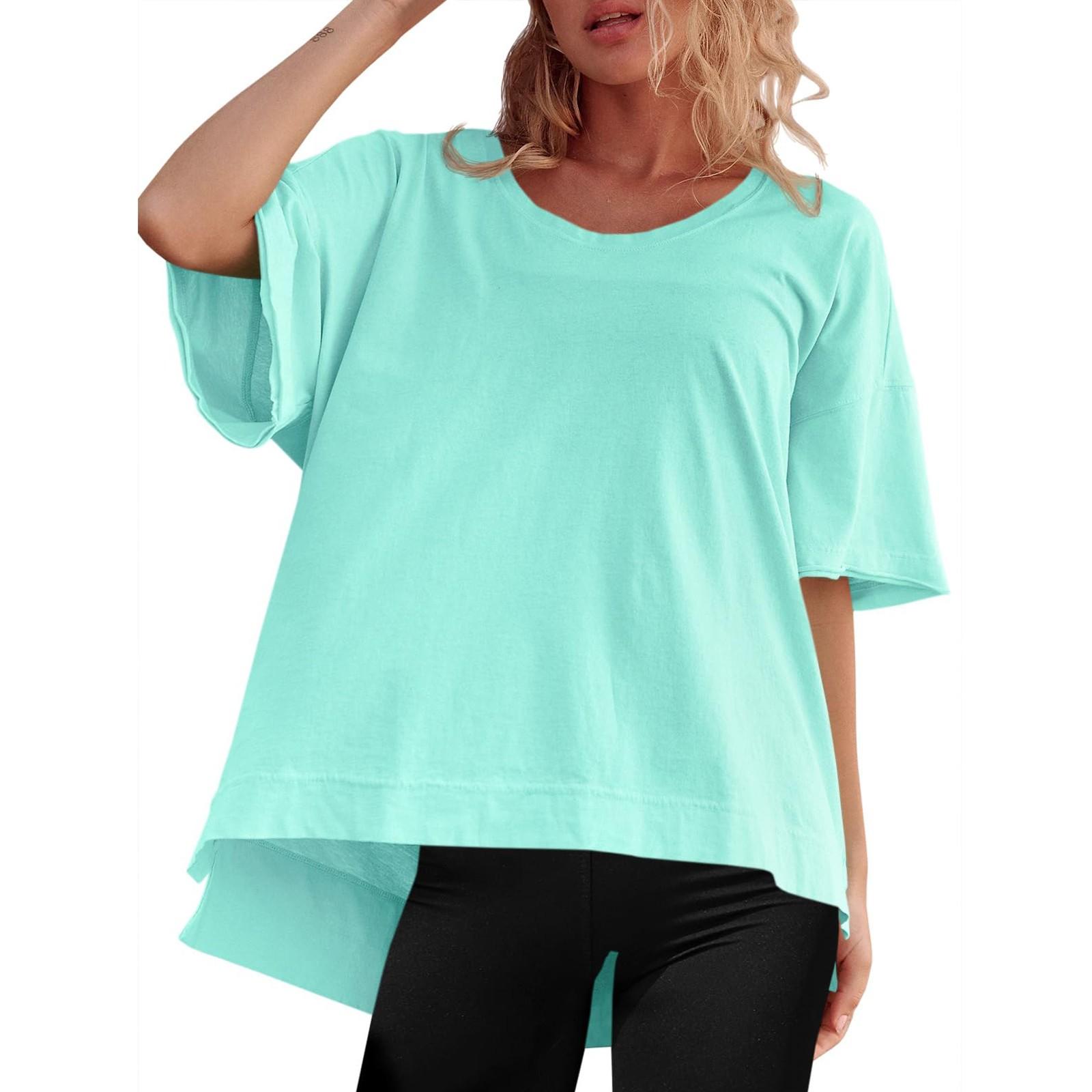 

Женские повседневные свободные рубашки модные топы футболки футболки M чёрный