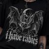 I Have Rabies Bat Shirt, Unhinged Shirt, Cursed Grunge Y2K Tee, Inappropriate Shirt, Cringy Weird Dark Humor, Raunchy Bat Gift