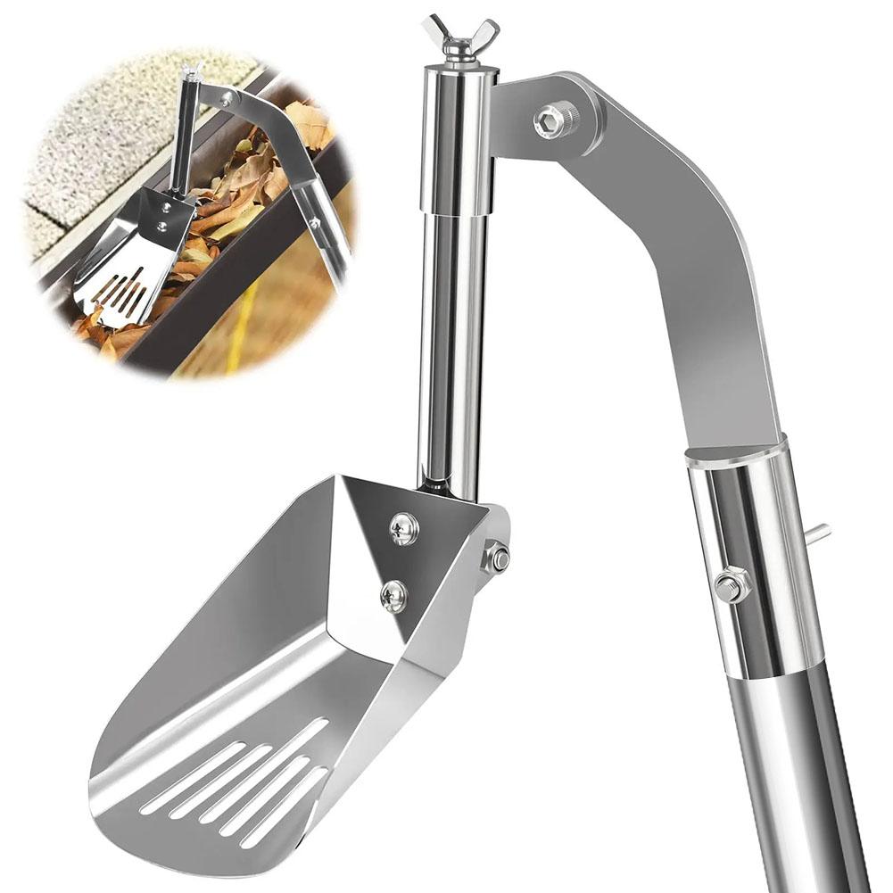 Roof Gutter Scoop Stainless Steel Cleaning Shovels Multifunctional Gutter Cleaning Tools for Roof Garden Ditch Household Gutters