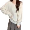Women's Pink V-Neck Lazy Style Knit Sweater - New Autumn/Winter Design