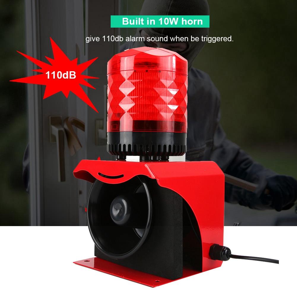12-24V Industrial Waterproof Fire Horn Siren Alarm Audible Visual Sound Warning Alarm Speaker