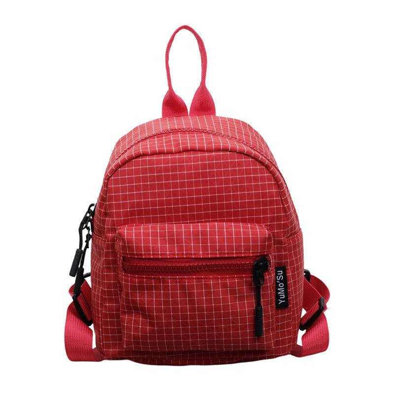 Solid Color Plaid Backpack for Women2026New casual versatile lightweight mini backpack for women