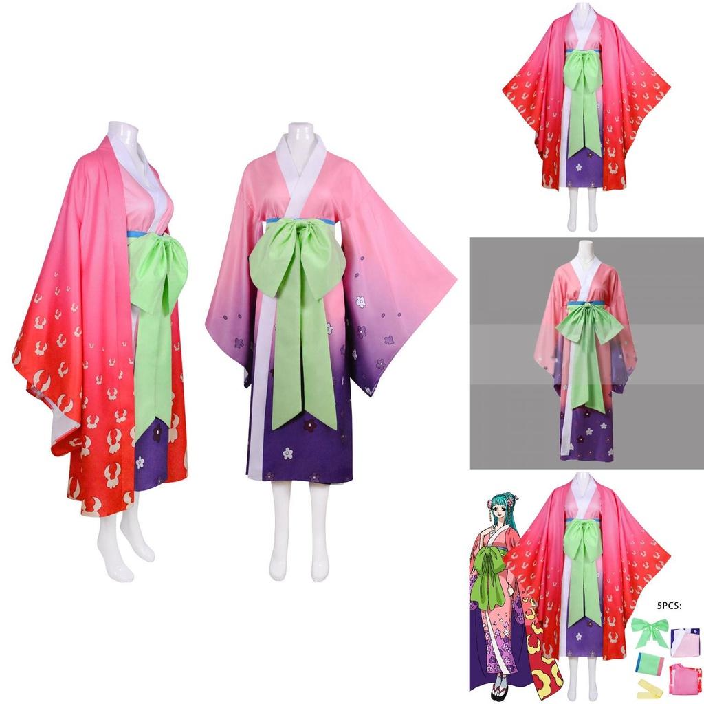 Atemberaubender Einteiler Wano-Land Kozuki Hiyori Kimono für Damen Cosplay