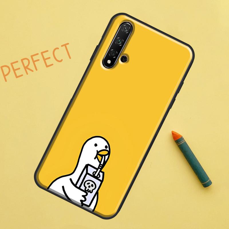 Cartoon Duck Knife Case For Huawei P Smart 2019 Nova 5T 9 10 SE 3i 8i 11i Y60 Y61 Y70 Y90 P20 P40 Lite P30 Pro
