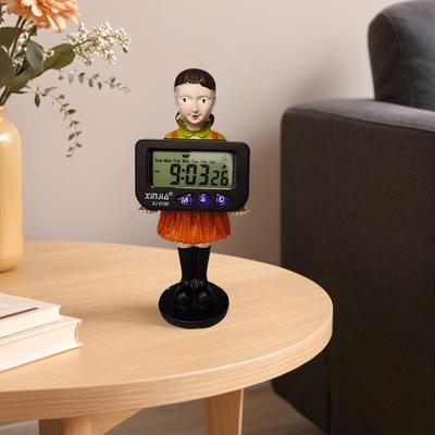 Despertadores Figura de Resina Muñeca Adorno Reloj Digital Reloj de Escritorio Relojes Pequeños para Fan de Series de TV y Regalo para Colecciones