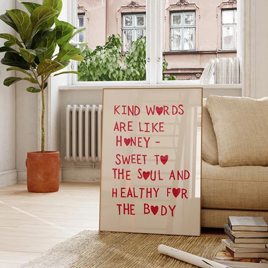 Family Quote Wall Art Posters Love Heart Prints Decoration Nordic Minimalist Picture Canvas Painting Bedroom Living Room Decor