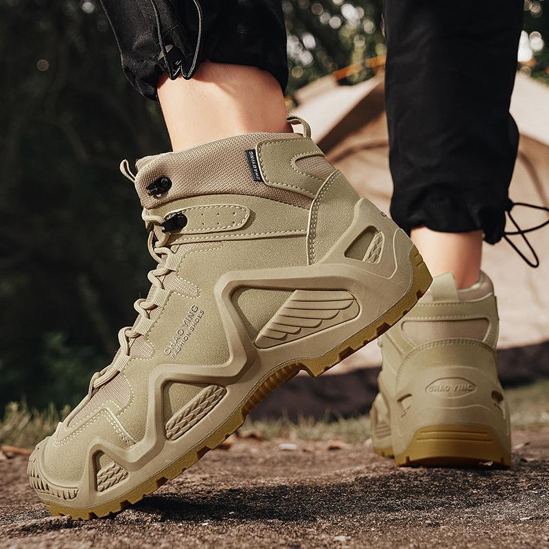 Men's High-top Leisure Sports Shoes Outdoor Non-slip Climbing Desert Boots Large Size Walking Walking Men's Boots New