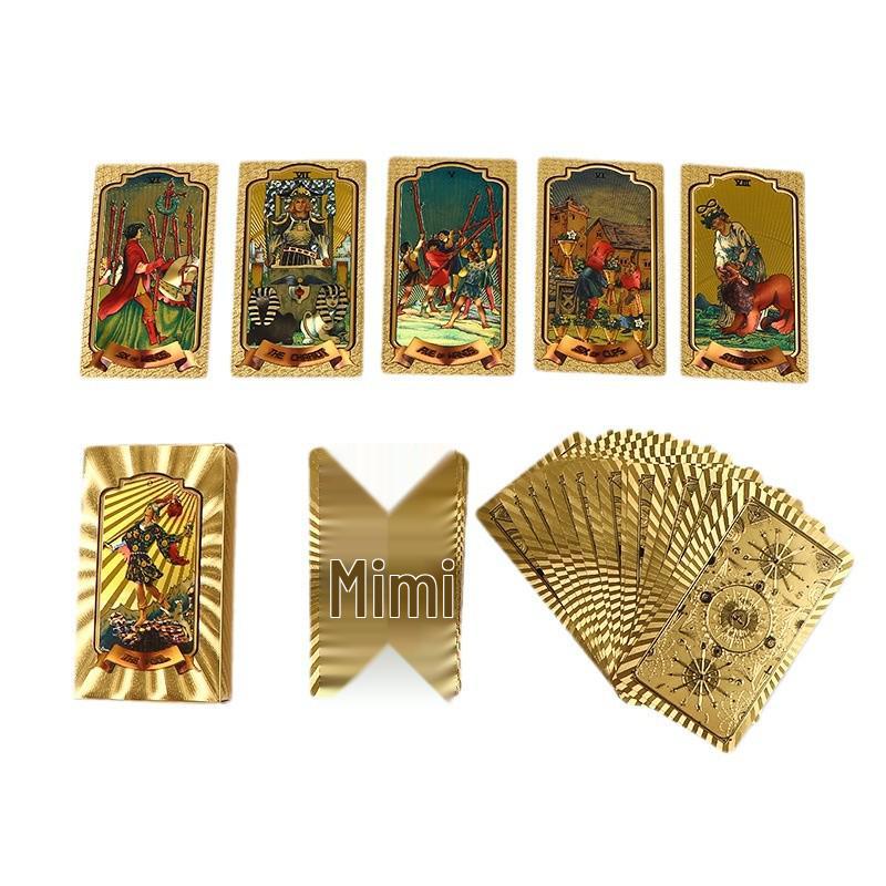 Mazzo di Tarocchi Bianco Edizione da Collezione: Set Completo Foglia Oro, Materiale PET, Nuove Carte dei Tarocchi.