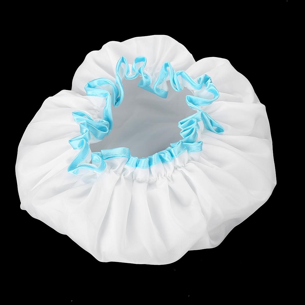 Adult Double Layer Waterproof Shower Cap Thicken Elastic Women Bath Cap Hat Large
