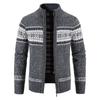 Cardigan in Pile da Uomo Invernale Maglione a Maglia Cappotto Giacca a Maglia Casual Abbigliamento Maschile Beige