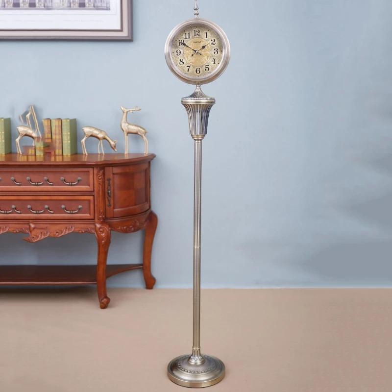Antique Style Floor Clock Luxury Silent Standing Clocks Retro European Desk Clock for Living Room Decoration and Accessories