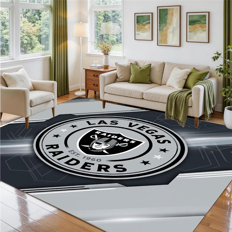 Las Vegas Raiders Design Crystal Velvet Rug Soft Decorative Mat for Bedroom Entrance