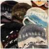 Vintage Jacquard Ribbed Knit Beanie with Pom-Pom Fair Isle-Style Warm and Versatile Winter Beanie for Women
