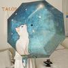 Cartoon Cat Umbrella UPF 50+ Sun Blocking UV Protection Travel Mini Umbrella Portable Lightweight Windproof Waterproof Pocket Folding Sun Rain