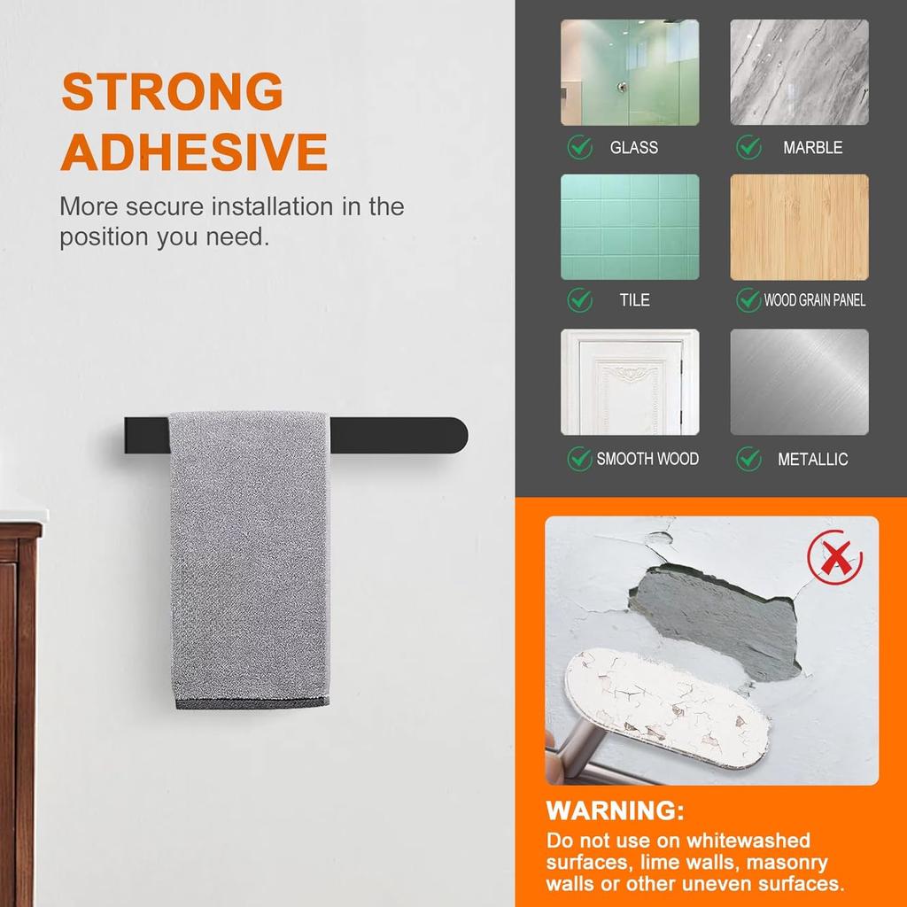 Towel Rack Non-punched Towel Rack Bathroom Organizer Self-adhesive Bathroom Kitchen Towel Hand Towel Rack Household Items