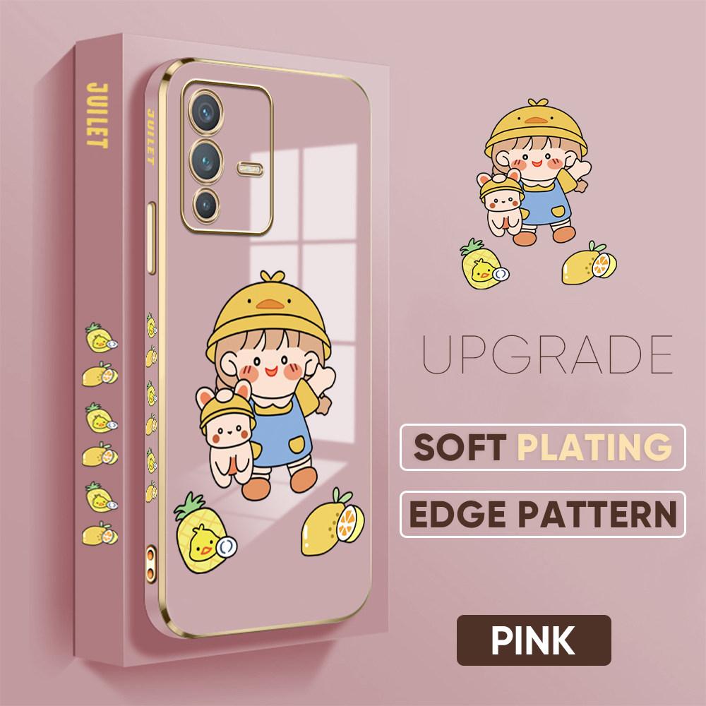 For Honor 90 70 50 X7a X9a P30 Pro P40 Lite Infinix Hot 40i 30i Vivo Y22 Y18 V30 Pro V40 Lovely Girl Pattern Full Lens Protect Shockproof Casing