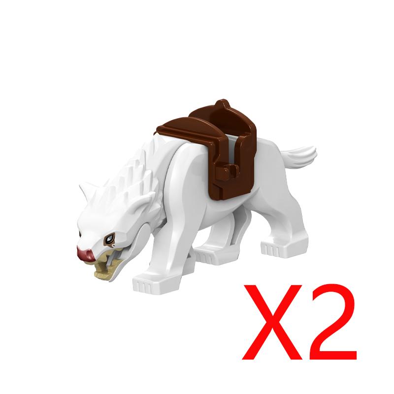 MOC Mediaeval Times Building Blocks Orc Mounts Wolf Flags Army Soldiers Character Accessories Bricks Animal Toys Gifts R064 DIY
