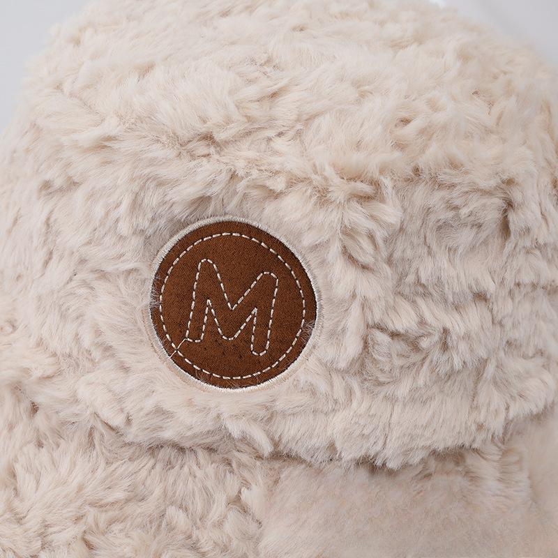 New Hat for Women's Winter Letters Imitation Mink Hair Warmth Thickened Fisherman Hat Korean Style Fashion Internet Celebrity Plush Pot Hat