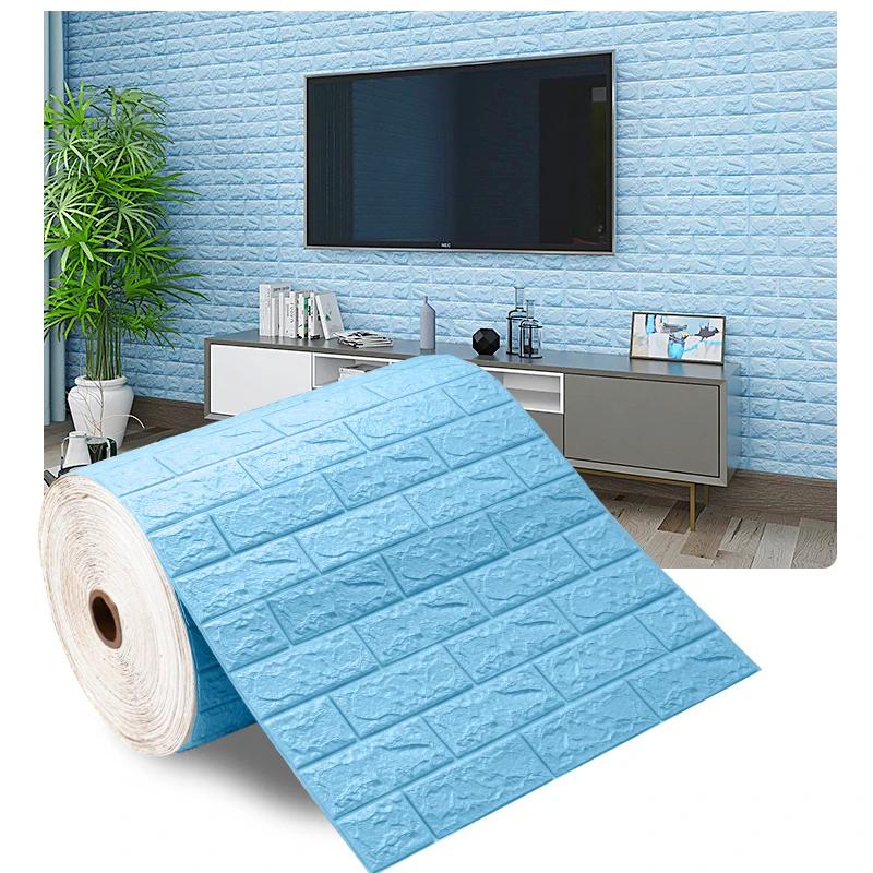 70x1000cm 3D Brick Wall Stickers DIY Decor Self-Adhesive Wallpaper For Kids Room Bedroom Kitchen Home Wall Decor