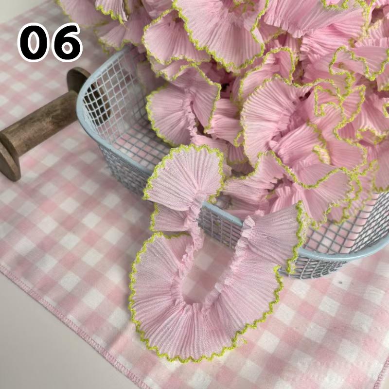 1M Lace Ribbon Sheer Chiffon Elastic Ruffle Ribbon Lace Trim for Dress Diy Apparel Sewing Fabric Wedding Party Accessories New