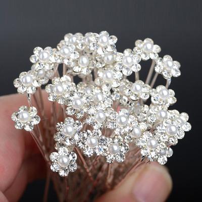 40 Pezzi Fermagli per Capelli da Matrimonio Fiori di Perla Fermagli per Capelli da Sposa Accessori per Capelli