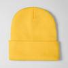 [] Acrylic fiber enlarged warm knitted hat big head circumference solid color flanging cold hat thickened warm