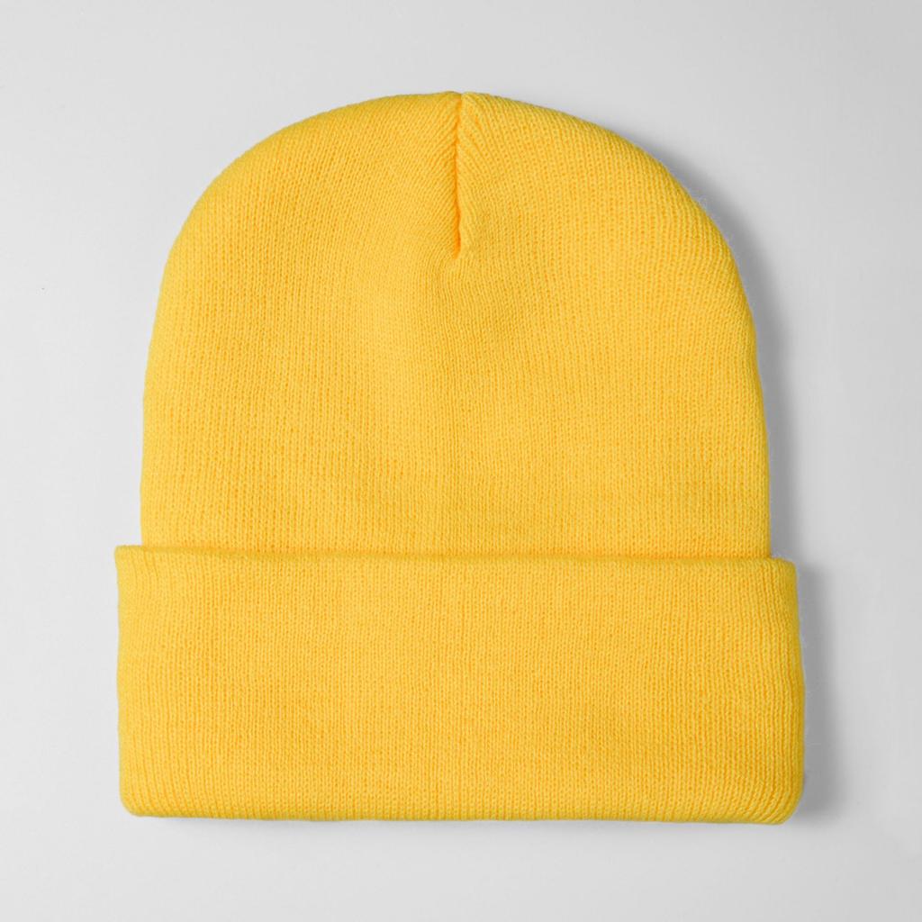 [] Acrylic fiber enlarged warm knitted hat big head circumference solid color flanging cold hat thickened warm