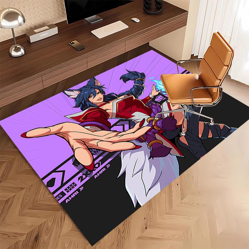 League of Legends Ahri Print Area Rug - Soft,Washable Non-Slip Indoor Mat,Living Room,Home Office Decorative Rug