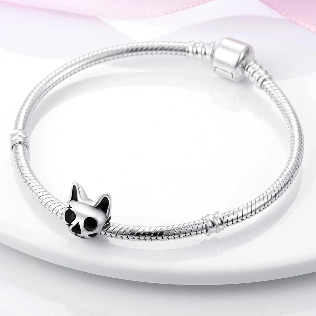 Cuentas Punk Divertidas con Cabeza de Gato Cuentas Chapadas en Cobre Aptas para Pulseras de Charms Originales Joyería Regalos Finos Para Mujeres