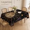 Vintage Celestial Sun Waterproof Polyester Tablecloth 2D Flat Printed Picnic Blanket Camping Table Cover Home Party Decor