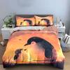 Penguin Family Art Decor Set Soft Comfortable Duvet Cover Bedding Set Included 1*Duvet Cover & 2*Pillowcases, Gift