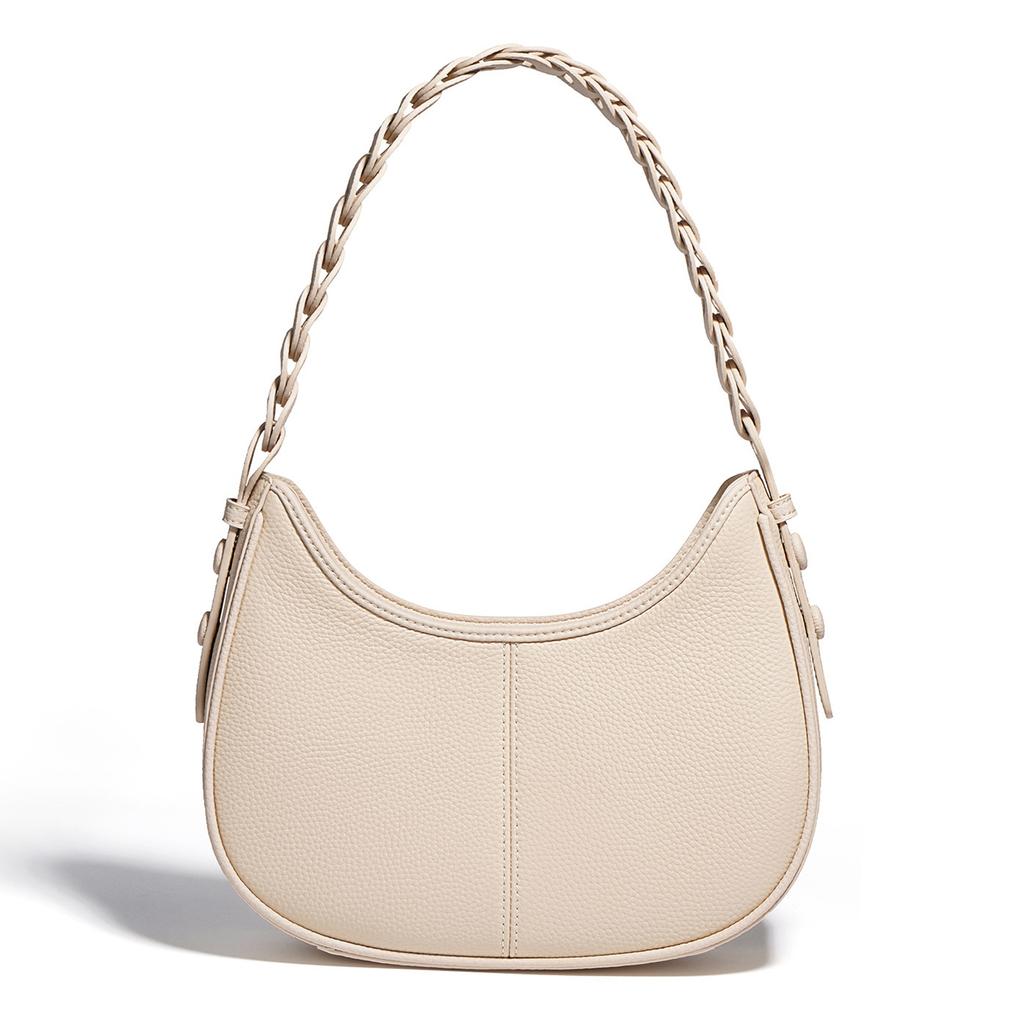 Half Moon Women's leather underarm bags solid color underarm bag for ladies casual shoulder bag