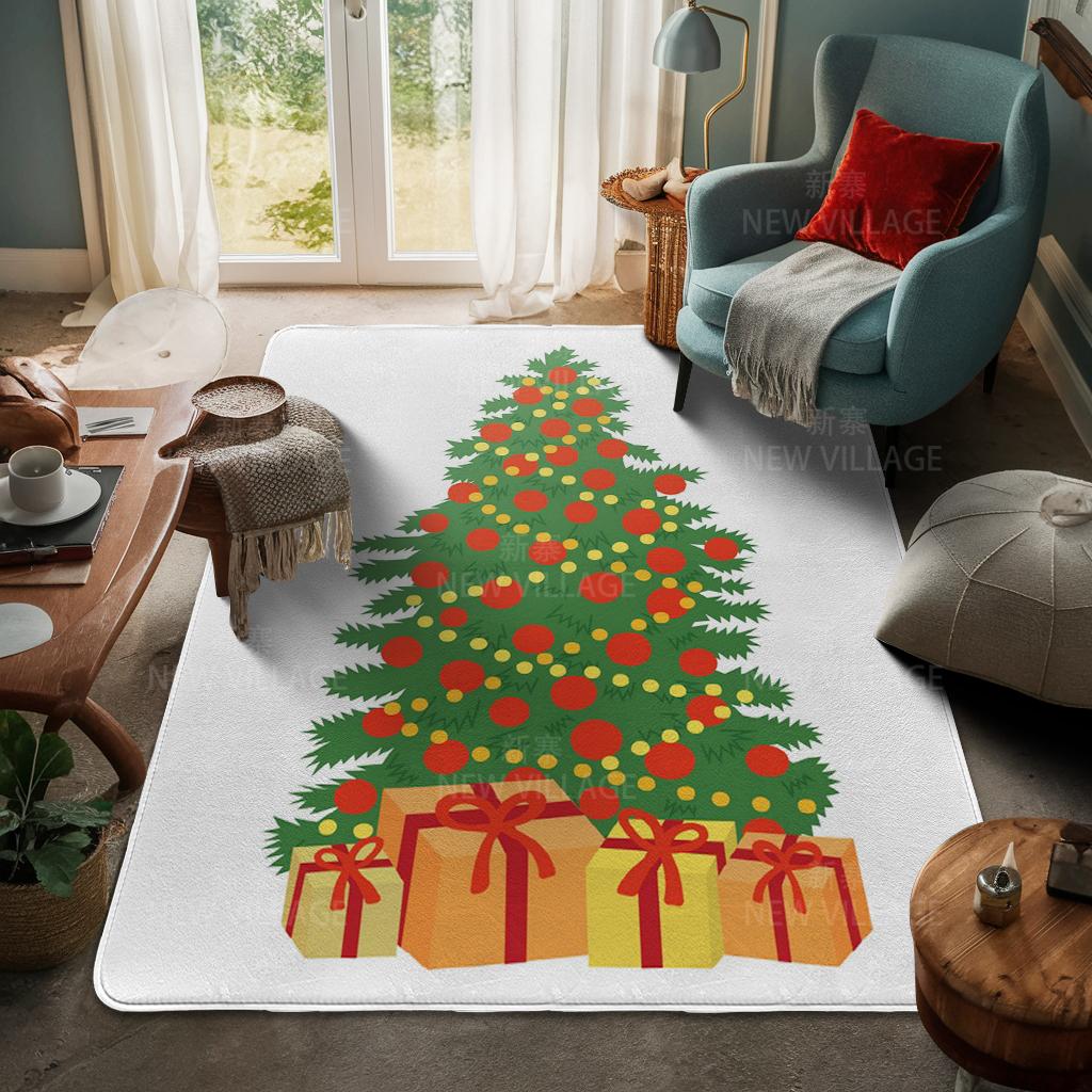 House Entrance Carpet Home Door Mat Living Room Bath Foot Bathroom Non-slip Water Absorption Rugs Bath Merry Christmas Winter