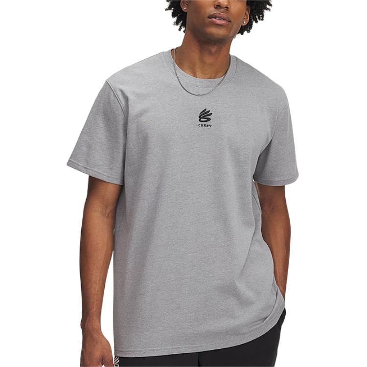 Under Armour T Shirts Men s Gray Crew Neck Moderate 1387107-035 S
