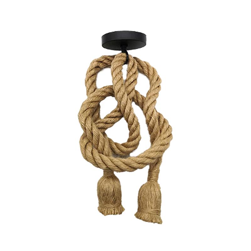 Vintage Retro Industrie Loft Hanf Seil Halter Decke Anhänger Licht Lampe Cafe Restaurant Retro Kronleuchter