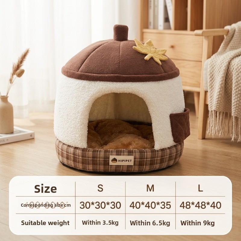 Cute Chestnut‑Shaped Pet House Semi‑Closed Warm