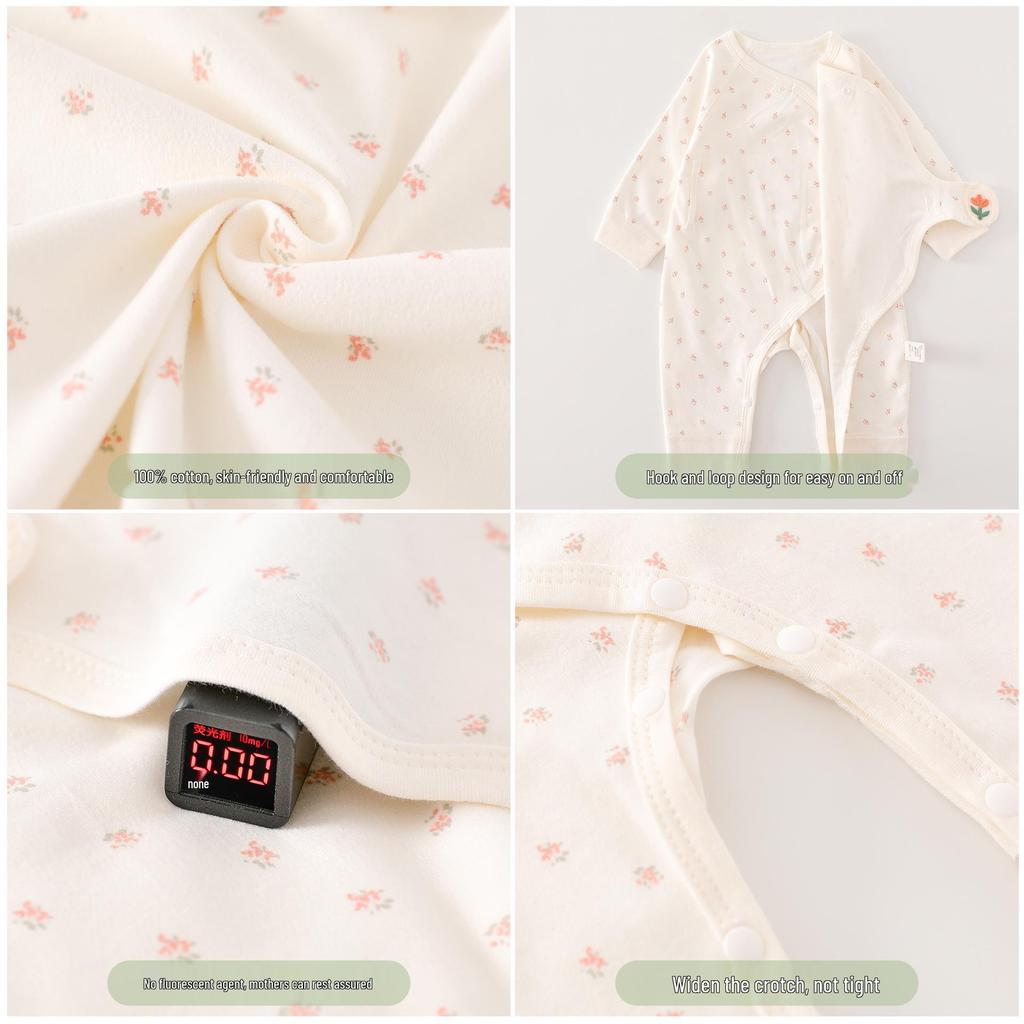 Newborn Pure Cotton Romper: Boneless Crawling Suit for Spring/Autumn