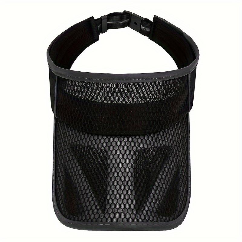 Women'S Lightweight Breathable Mesh Visor Hat with Extended Brim, Black, Casual Summer Style for Outdoor Activities, Sun Visor Hat