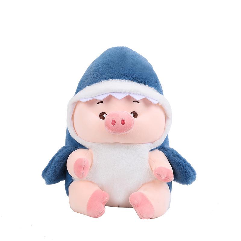 New shark turned into piggy plush toy doll children sleep with pillow doll birthday gift