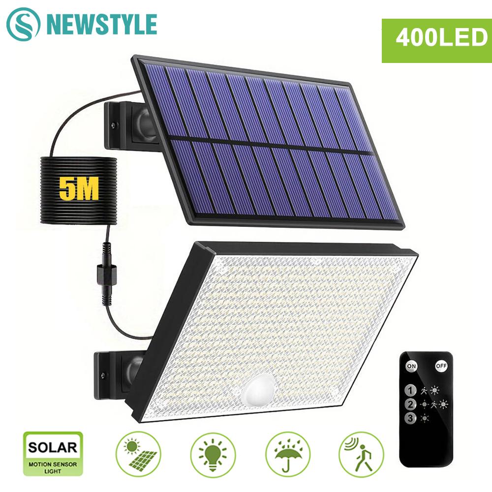 Solar Lights Outdoor 366/400/318 LED Motion Sensor Security Lights IP65 Waterproof Solar Powered Flood Lights for Garden Yard