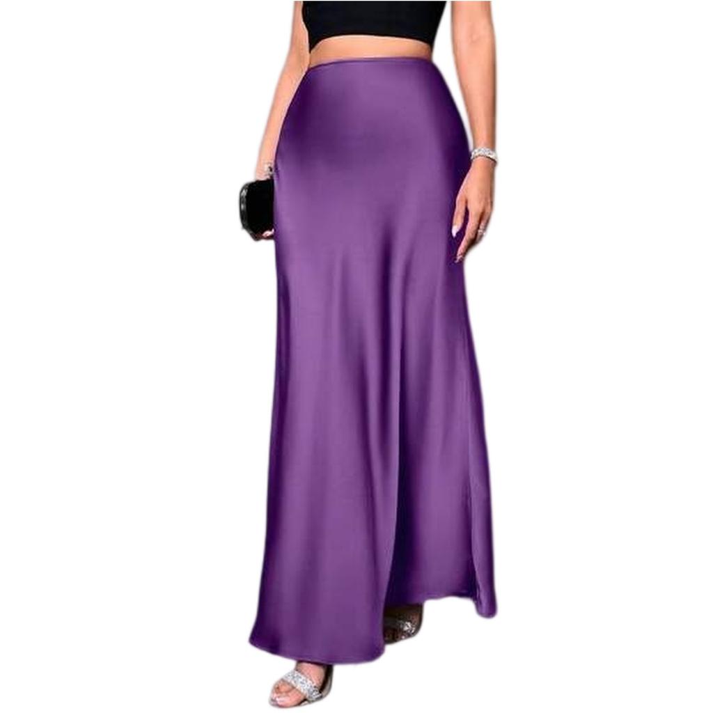 Women's Fashionable And Casual Design French Elegant Draped Satin Skirt