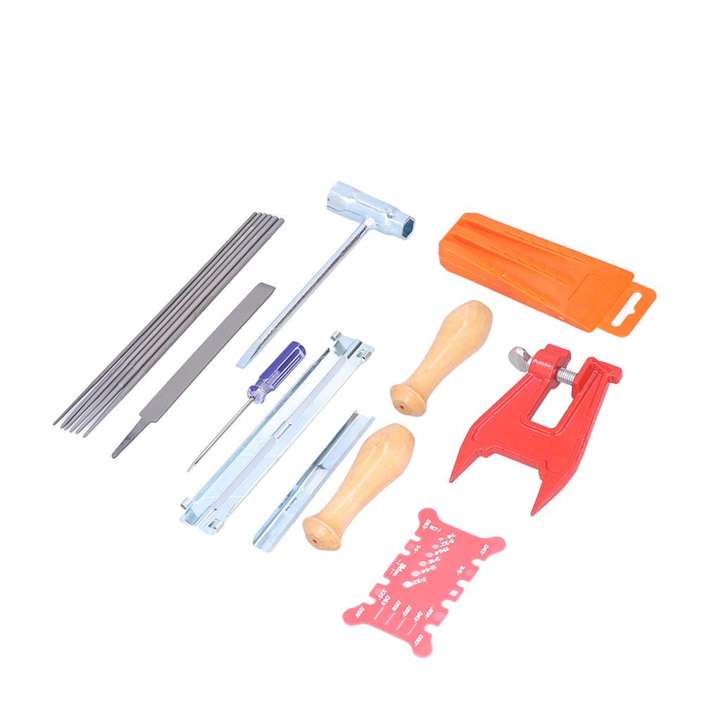 16PCS Chainsaw Chain Sharpening Kit Flat Round Files Handles Felling Wedge Set