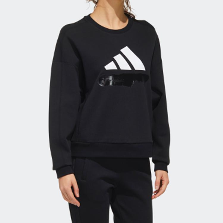 Adidas Sweat Rebel Sports Sweatshirt Women Tops Black GG3394