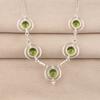 Peridot Ädelsten Silver Halsband 16-18" , 925 Sterling Silver Handgjorda Smycken, Partywear Halsband, Peridot Halsband Gåva Till Kvinnor RN-2-6