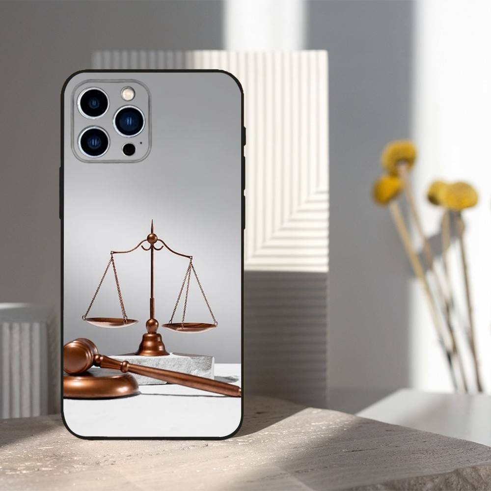 Law Lawyer Judge Justice For iPhone 13,17,11,12,16,14,15,Plus,Pro Max,XS,X,XR,SE,Mini,8,7,Soft Silicone Black Phone Case